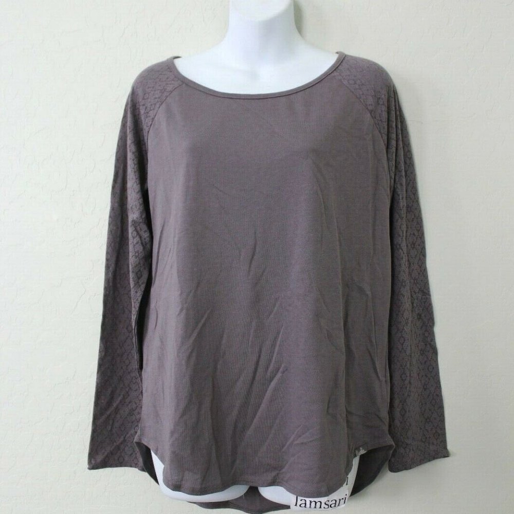 prAna Gray Moonrock Taren Hi Lo Cotton Top Size M